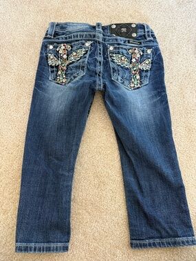 Miss Me Girls Cuffed Capri Sz 10